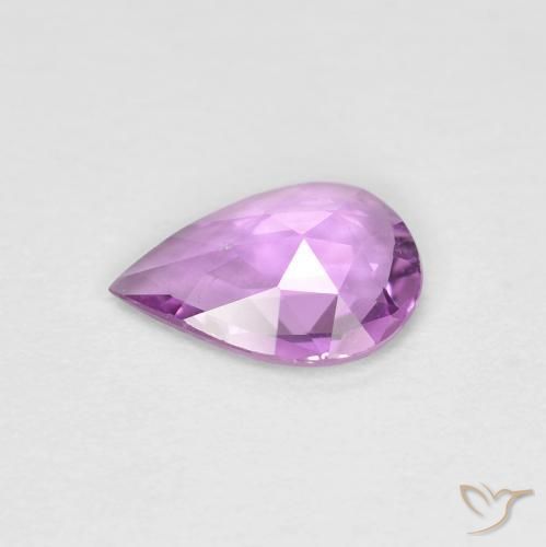 Zafiro Púrpura rosáceo intenso natural de 0.53 ct, En forma de pera, VVS-VS