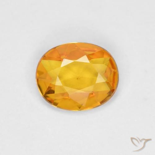 0.58ct Natural Dorado naranja oscuro Zafiro, Ovalada, VVS-VS