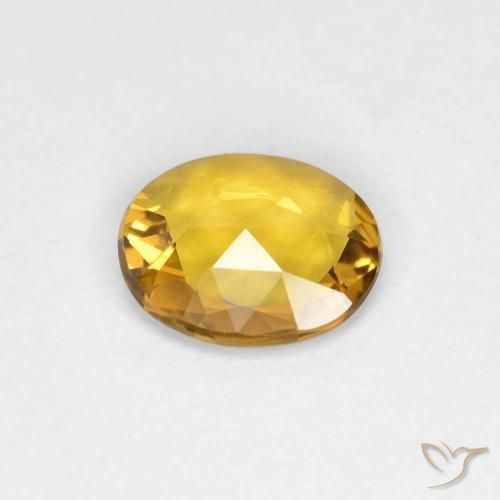 Zafiro Dorado natural de 0.53 ct, Ovalada, VVS