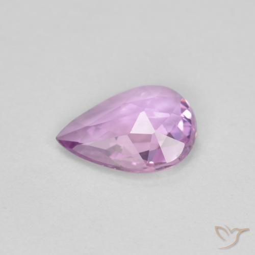 Zafiro Púrpura medio natural de 0.56 ct, En forma de pera, VS
