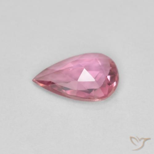 Zafiro Rosado intenso natural de 0.48 ct, En forma de pera, VS
