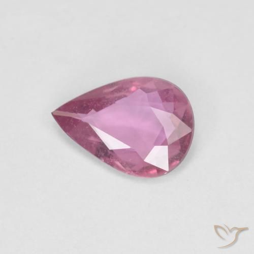 Zafiro Rosado medio natural de 0.53 ct, En forma de pera, VS