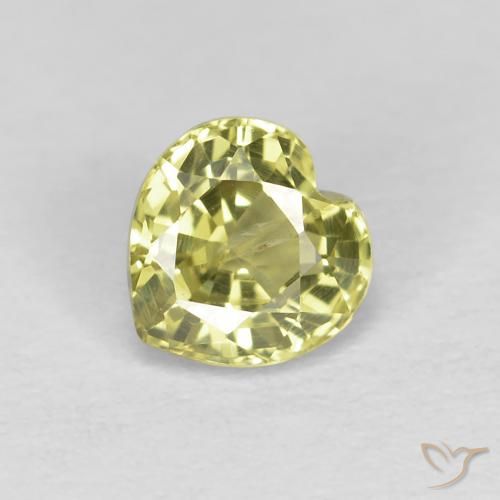 0.54ct Natural Amarillo claro Zafiro, Corazón, VS