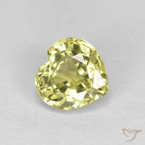 Zafiro Amarillo claro natural de 0.54 ct, Corazón, VS