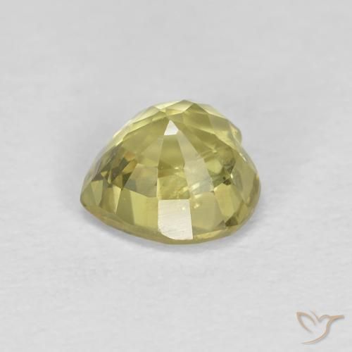 Zafiro Amarillo claro natural de 0.54 ct, Corazón, VS