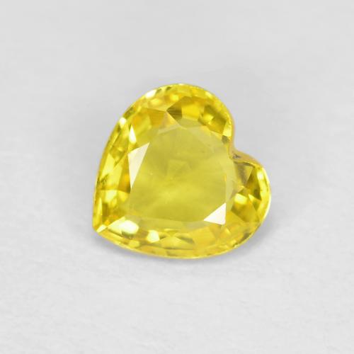 Zafiro Amarillo medio natural de 0.40 ct, Forma de corazón, VS
