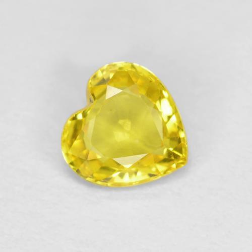 Zafiro Amarillo medio natural de 0.40 ct, Forma de corazón, VS