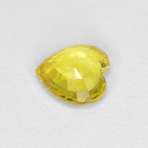 Zafiro Amarillo medio natural de 0.40 ct, Forma de corazón, VS