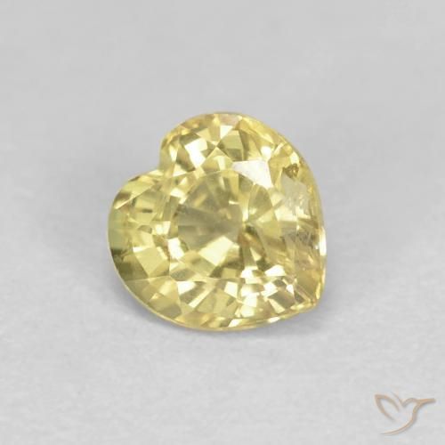 0.53ct Natural Amarillo dijón Zafiro, Corazón, VVS-VS