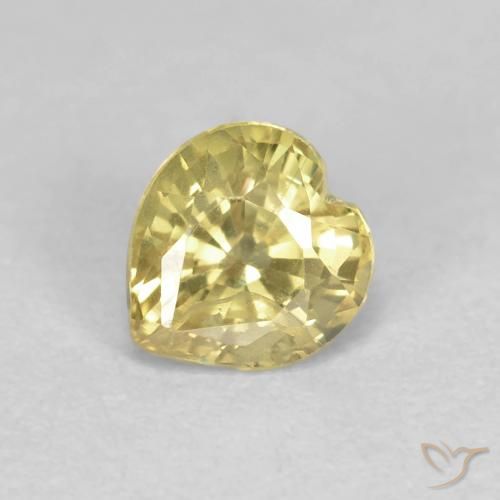 Zafiro Amarillo dijón natural de 0.53 ct, Corazón, VVS-VS
