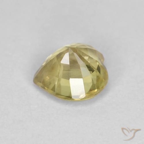 Zafiro Amarillo dijón natural de 0.53 ct, Corazón, VVS-VS