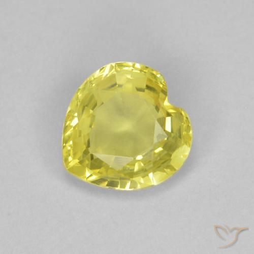 0.43ct Natural Amarillo pálido Zafiro, Corazón, VVS-VS