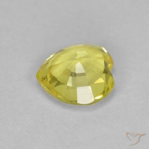 Zafiro Amarillo pálido natural de 0.43 ct, Corazón, VVS-VS