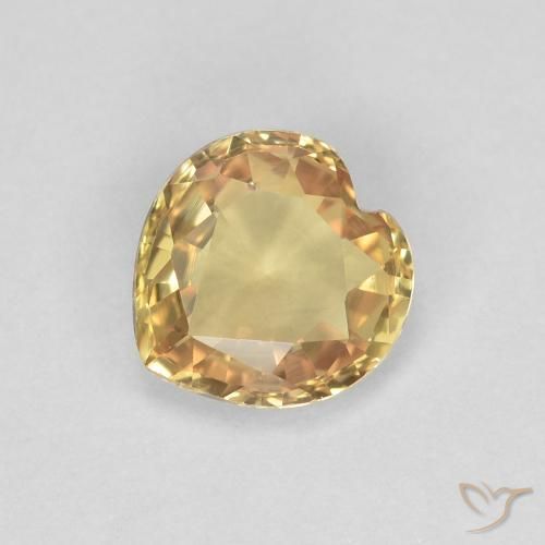 0.43ct Natural Dorado Zafiro, Corazón, VVS