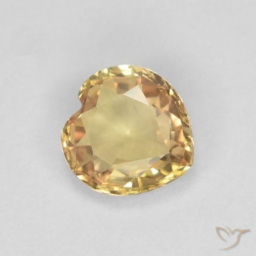 Zafiro Dorado natural de 0.43 ct, Corazón, VVS