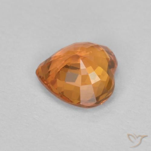 Zafiro Naranja claro natural de 0.48 ct, Corazón, VVS