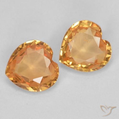 0.72ctw Natural Naranja intenso Zafiro, Corazón, VS
