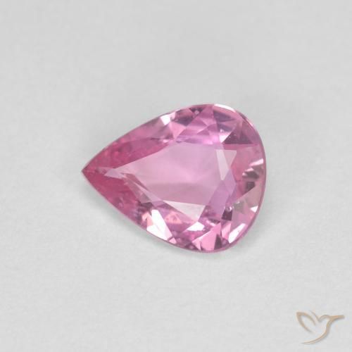 Zafiro Rosado púrpura real natural de 0.45 ct, En forma de pera, VS