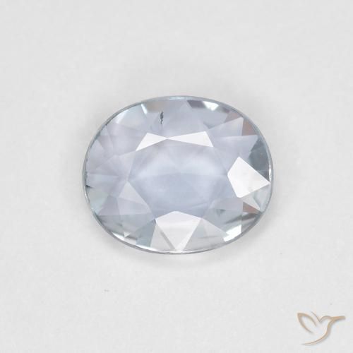 Zafiro Blanco azulado natural de 0.56 ct, Ovalada, VS