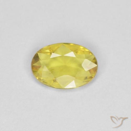 0.33ct Natural Amarillo Zafiro, Ovalada, VS