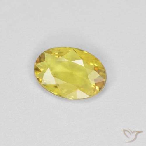 Zafiro Amarillo natural de 0.33 ct, Ovalada, VS