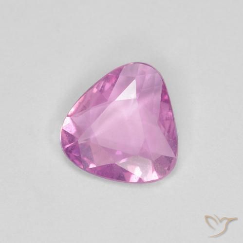 Zafiro Rosado púrpura real claro natural de 0.61 ct, Trillón, VS