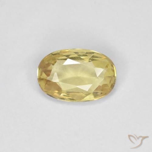 0.49ct Natural Amarillo medio Zafiro, Ovalada, VS