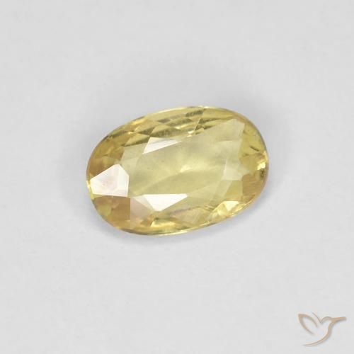 Zafiro Amarillo medio natural de 0.49 ct, Ovalada, VS