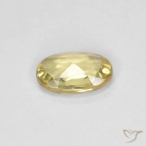 Zafiro Amarillo medio natural de 0.49 ct, Ovalada, VS