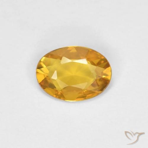 0.34ct Natural Naranja dorado intenso Zafiro, Ovalada, VVS-VS