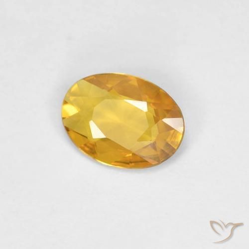 Zafiro Naranja dorado intenso natural de 0.34 ct, Ovalada, VVS-VS