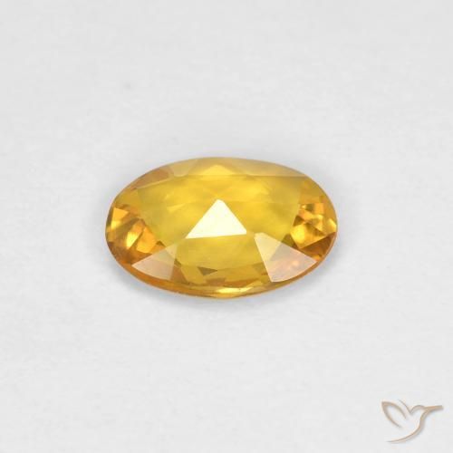 Zafiro Naranja dorado intenso natural de 0.34 ct, Ovalada, VVS-VS