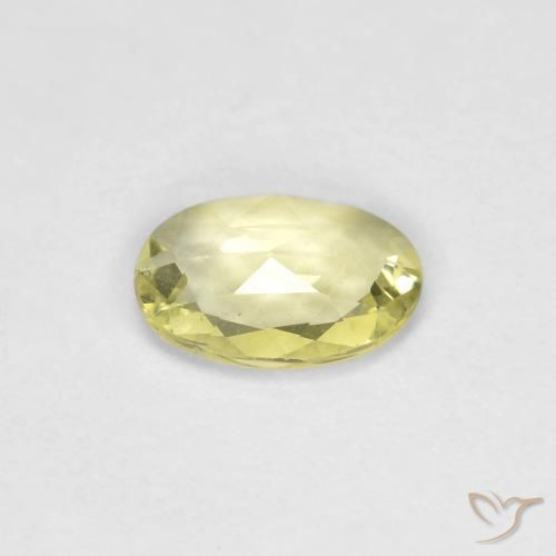 Zafiro Amarillo claro medio natural de 0.36 ct, Ovalada, VVS-VS