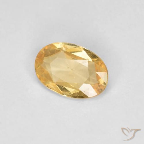 Zafiro Dorado pálido natural de 0.41 ct, Ovalada, VS