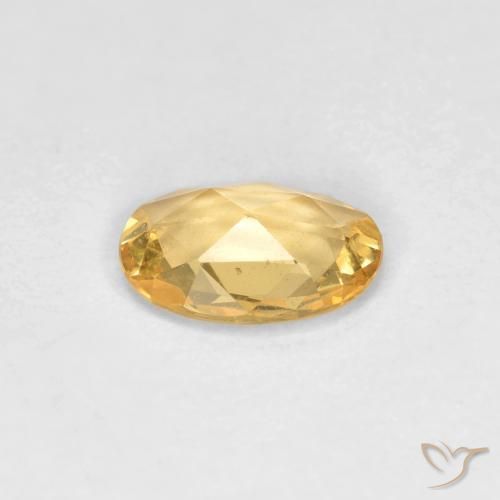 Zafiro Dorado pálido natural de 0.41 ct, Ovalada, VS