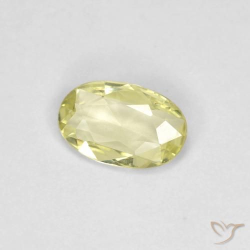 Zafiro Amarillo limón natural de 0.37 ct, Ovalada, VVS-VS