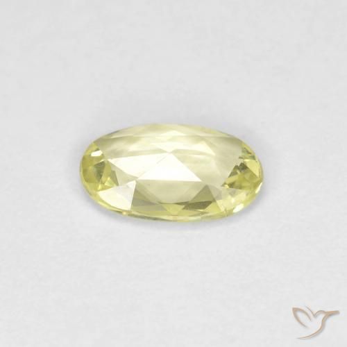 Zafiro Amarillo limón natural de 0.37 ct, Ovalada, VVS-VS