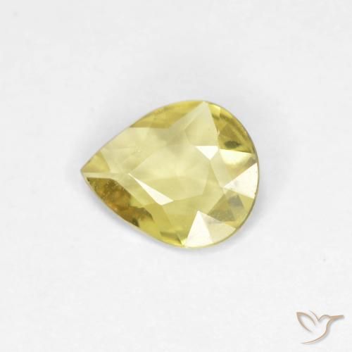 Zafiro Amarillo medio natural de 0.39 ct, En forma de pera, VS