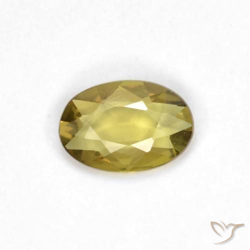 0.41ct Natural Dorado amarillento Zafiro, Ovalada, VVS