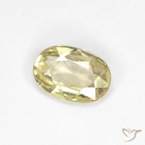 Zafiro Amarillo pálido natural de 0.48 ct, Ovalada, VVS