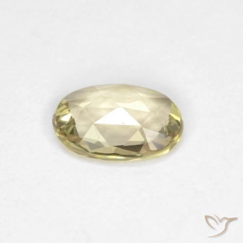 Zafiro Amarillo pálido natural de 0.48 ct, Ovalada, VVS