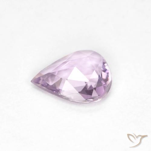 Zafiro Violeta rosáceo muy claro natural de 0.45 ct, En forma de pera, VVS