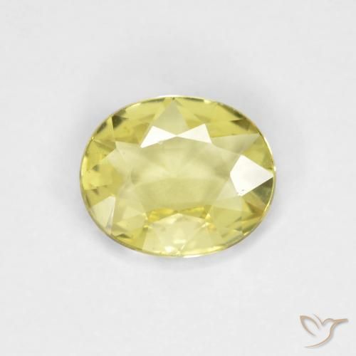 0.57ct Natural Amarillo claro Zafiro, Ovalada, VVS-VS