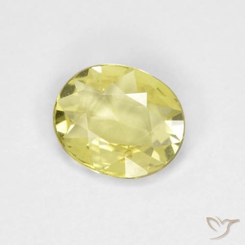 Zafiro Amarillo claro natural de 0.57 ct, Ovalada, VVS-VS