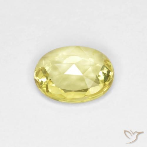 Zafiro Amarillo claro natural de 0.57 ct, Ovalada, VVS-VS