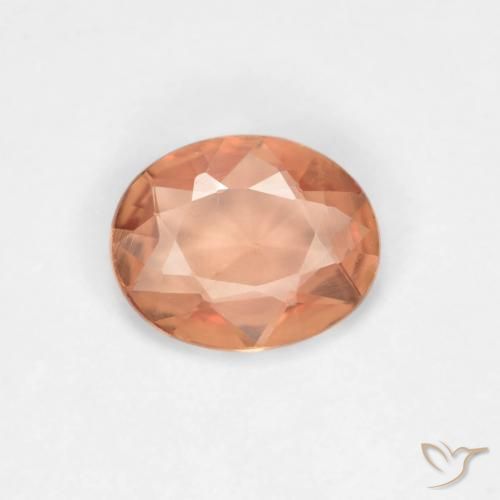 0.50ct Natural Naranja durazno Zafiro, Ovalada, VVS-VS