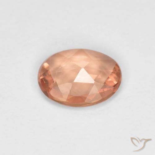 Zafiro Naranja durazno natural de 0.50 ct, Ovalada, VVS-VS