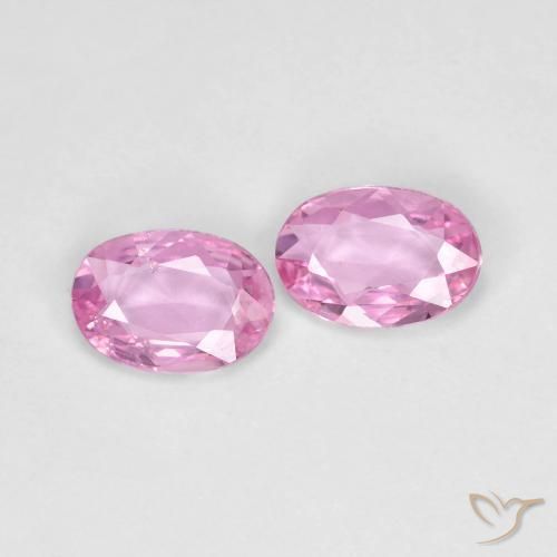 Gemas de Zafiro Rosado púrpura real muy claro natural de 0.79 ct, Ovalada, VS