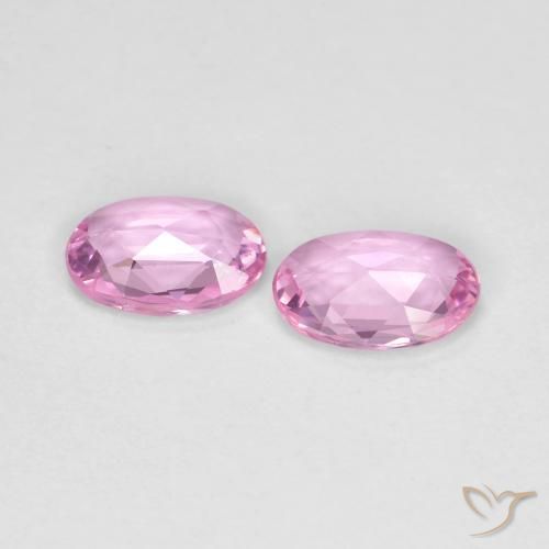 Gemas de Zafiro Rosado púrpura real muy claro natural de 0.79 ct, Ovalada, VS
