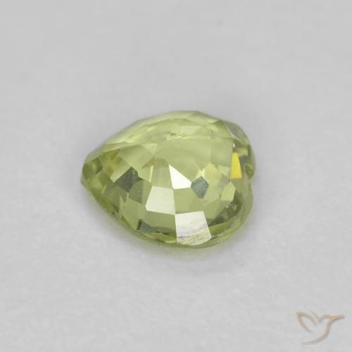 Zafiro Verde amarillo natural de 0.40 ct, Corazón, VS